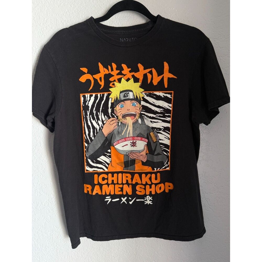 Naruto Ichiraku Ramen Shop Anime T-Shirt Women's Medium Black Graphic Tee